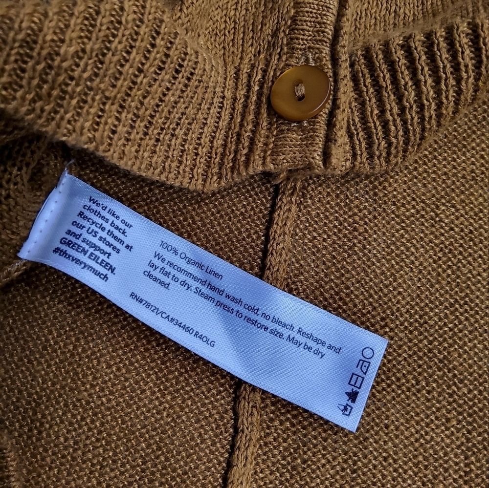 Eileen Fisher Organic Linen Knit Cardigan Size SP - Picture 8 of 11